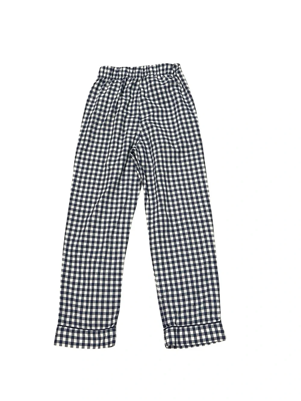 GUC Gap Kids Size 6 Navy and White Gingham Short-Sleeve Pajama Set